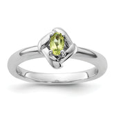 Sterling Silver Stackable Expressions Peridot Ring